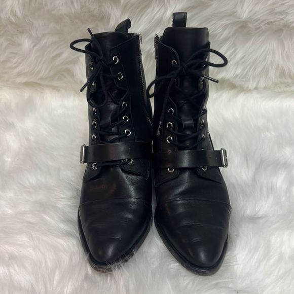 All Saints Katy Leather Ankle Booties Shoes 39 B7 - Picture 7 of 14